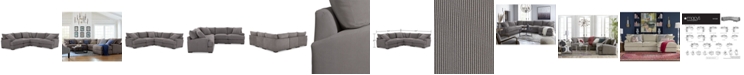 Furniture Rhyder 5-Pc. Fabric Sectional Sofa with Armless Chair, Created for Macy's